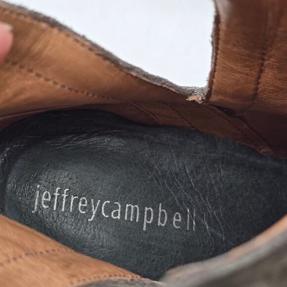 Jeffrey Campbell Oshea Suede Leather Ankle Boots Booties Western Gray Size 9M - Picture 9 of 9